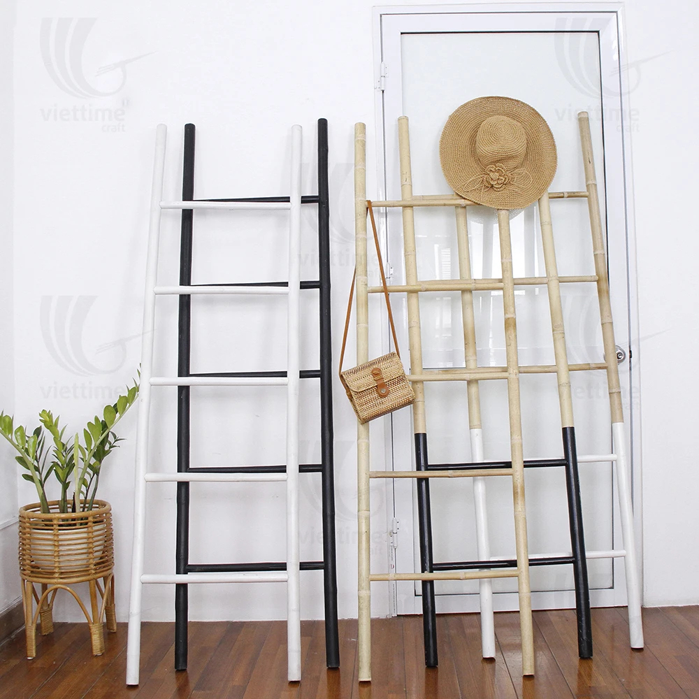 Toallero con 3 barras 40 x 104,5 x 27 cm Diseño de escalera Bambú