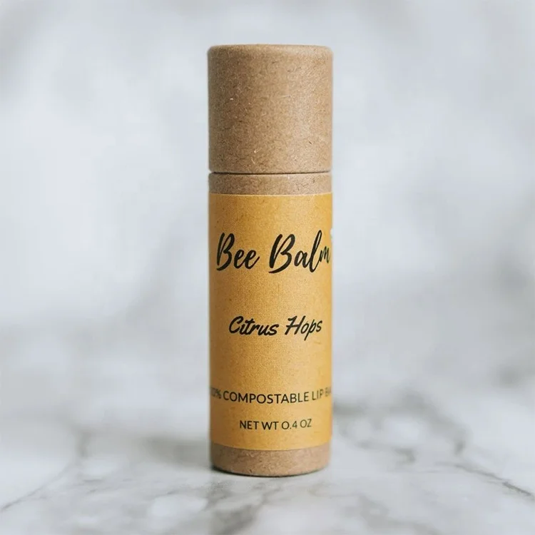 Recycle Round Empty Cardboard Container Eco Kraft Deodorant Container Push up Paper Tube for Lip Balm