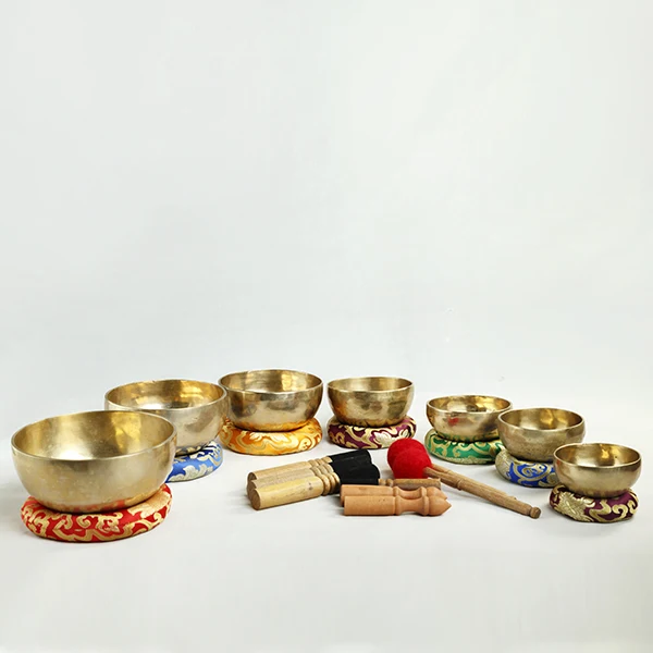 100 Natural Handmade 7 Chakra Singing Bowl Set Bowl For Healing