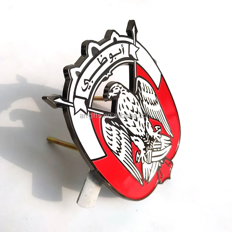 In Stock Custom Made 3D Uae Falcon Metal Car Badges Abu Dhabi Logo Car Stickers Emblem