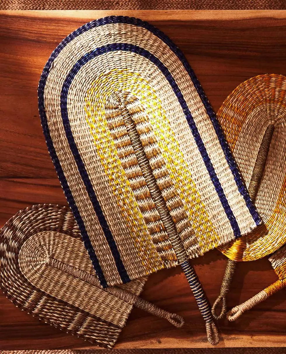 Wholesale Native Wedding Decorative African Rattan Fans
