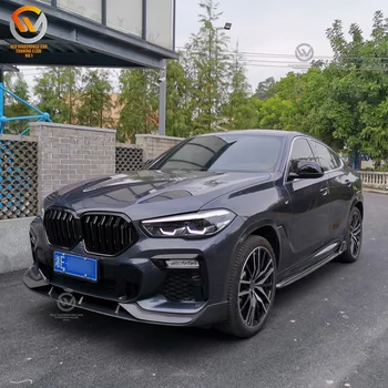 2020 for BMW X6 G06 Carbon Front Lip Spoiler AC Style Head Middle Lip Chin Guard New Condition Bumper Car Styling