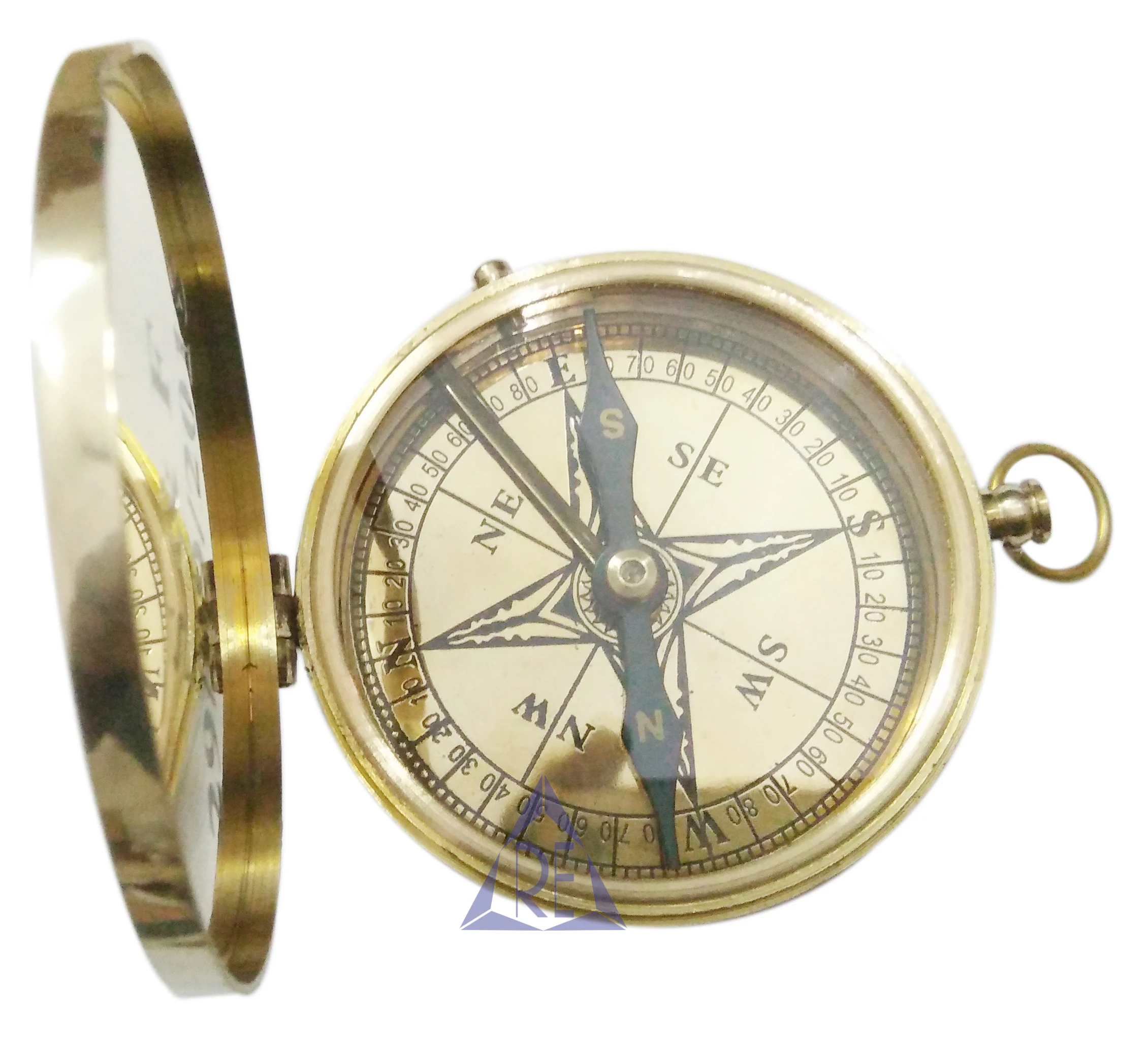 Латунный плоский компас ручной работы латунный компас Подарок на годовщину