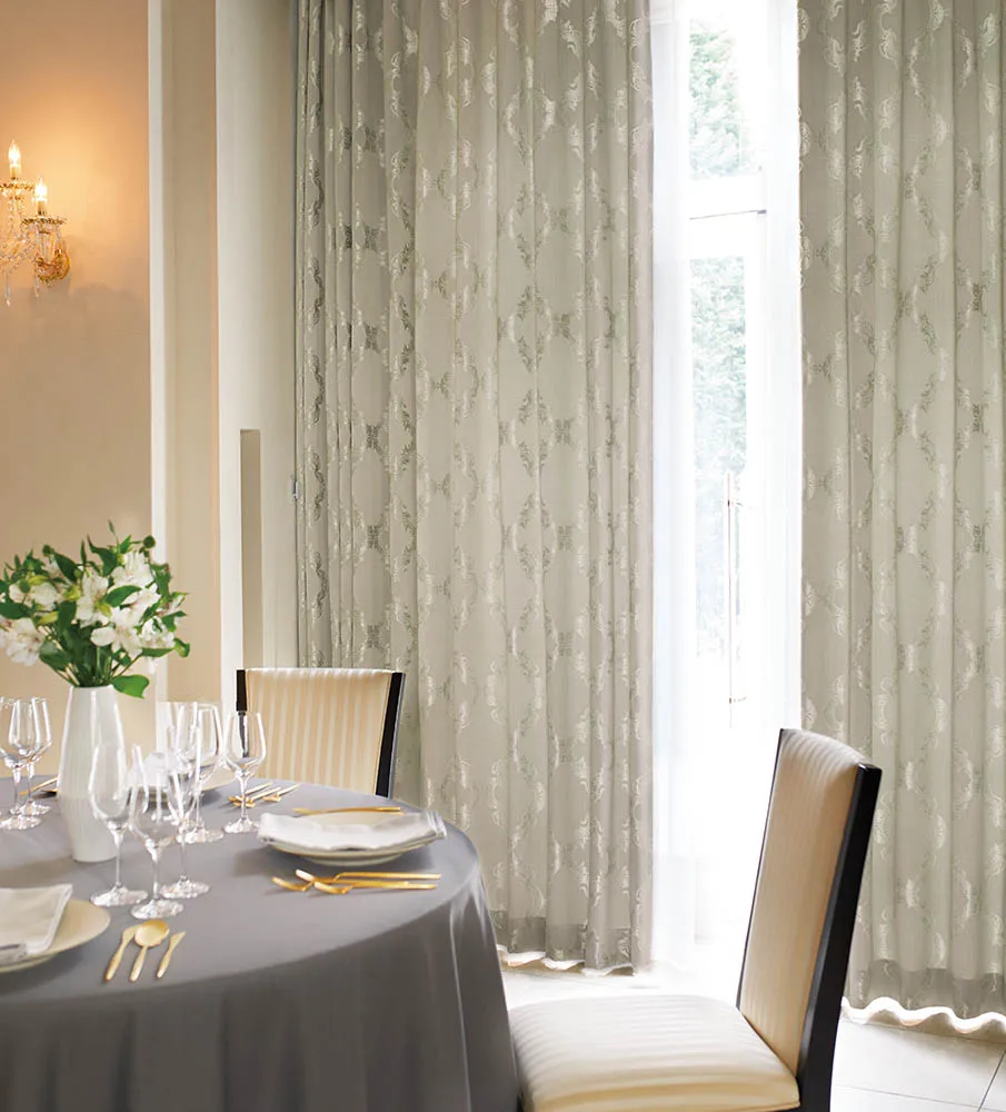 Luxurious Impression Jacquard Fabric Curtain That Expresses A Classic Motif Threedimensionally
