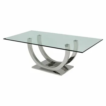 Classic Design Metal Coffee Table Antique With Glass Top