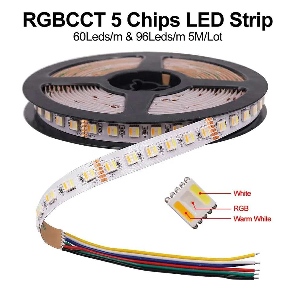 12V 24V RGB+CCT LED Strip lamp 5050 CW+RGB+WW RGBW RGBWW flexible Led Tape Light 