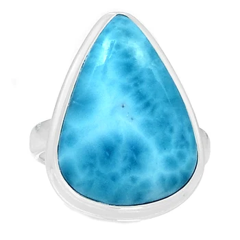 Unique and Handcrafted Larimar Silver Gemstone Rings in Sterling Silver At Low Price In Large Stock By Indian Seller