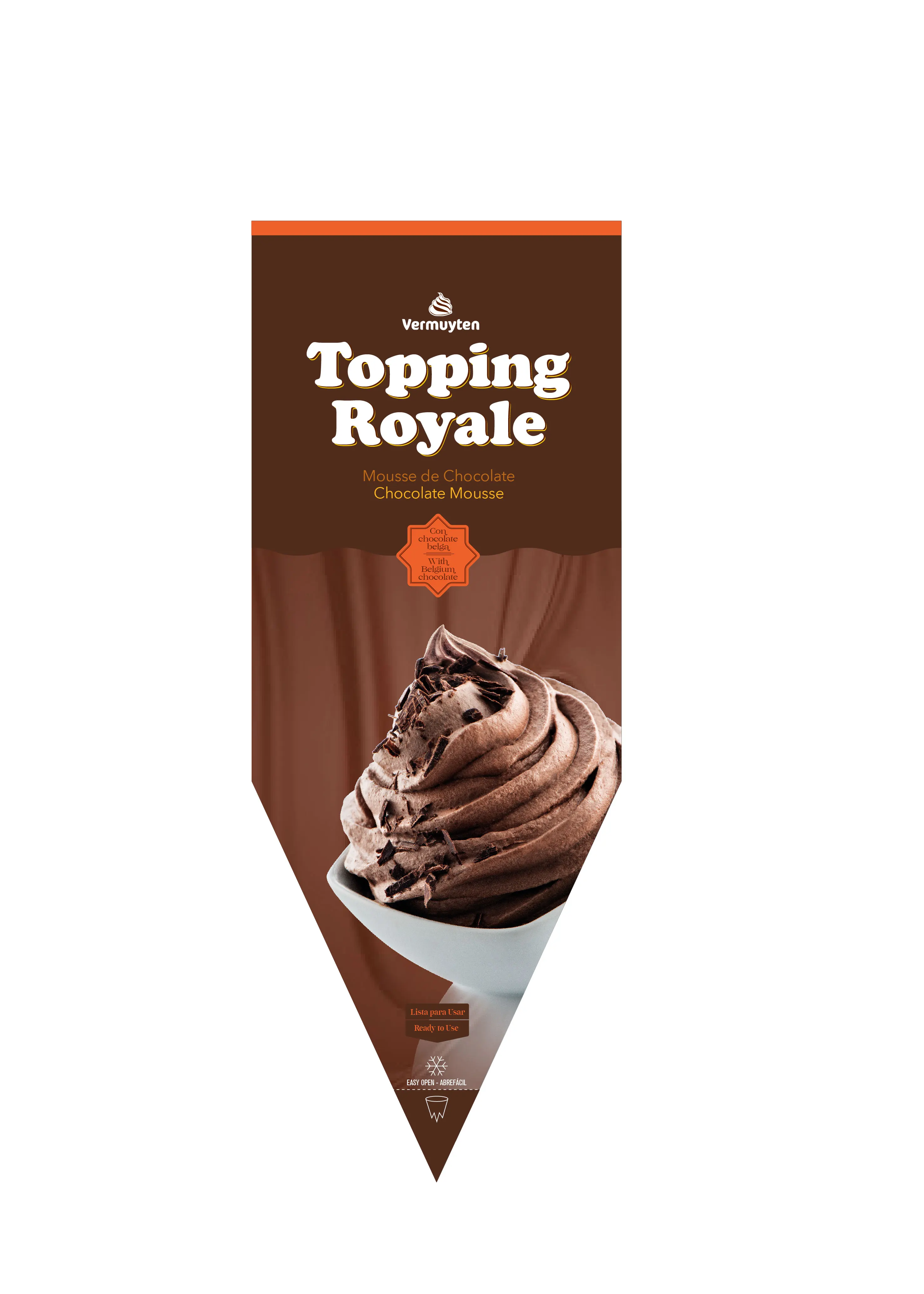topping royale ready whipped chocolate mousse in a pastry bag 2