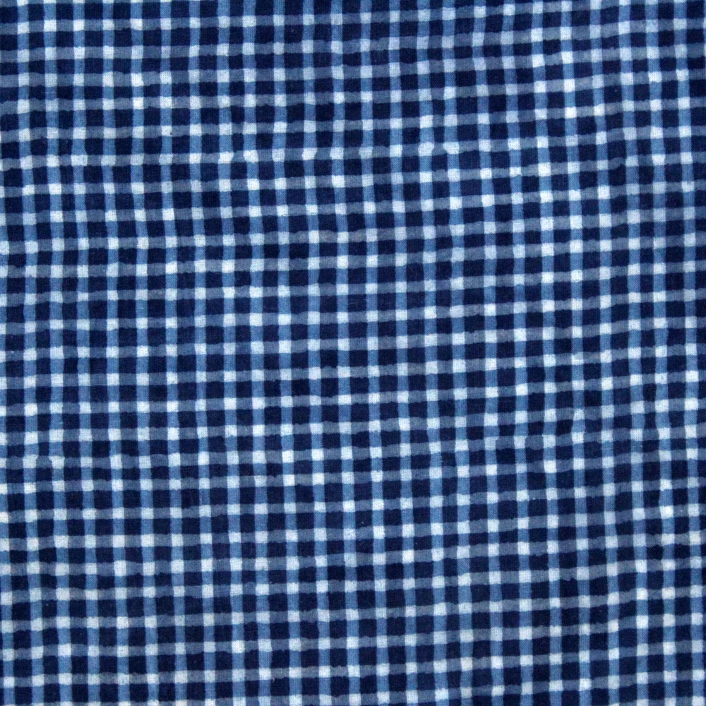 Ручной Блок Печатный чеки ткани Индиго Jaipuri ткани