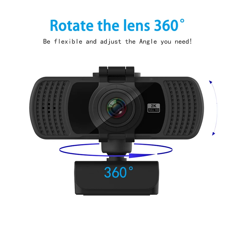 USB Interface Full HD 2K with Stereo Microphone CMOS Image Sensor Clear Cutout PC Boy Webcam