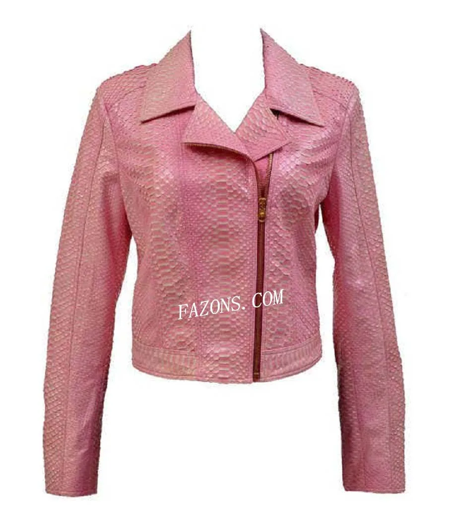 red snakeskin leather jacket