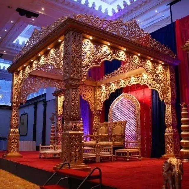 Свадебный декор в Индийском и азиатском стиле Jodha мандап для Южноазиатской индийской свадьбы Jodha Fiber мандап.