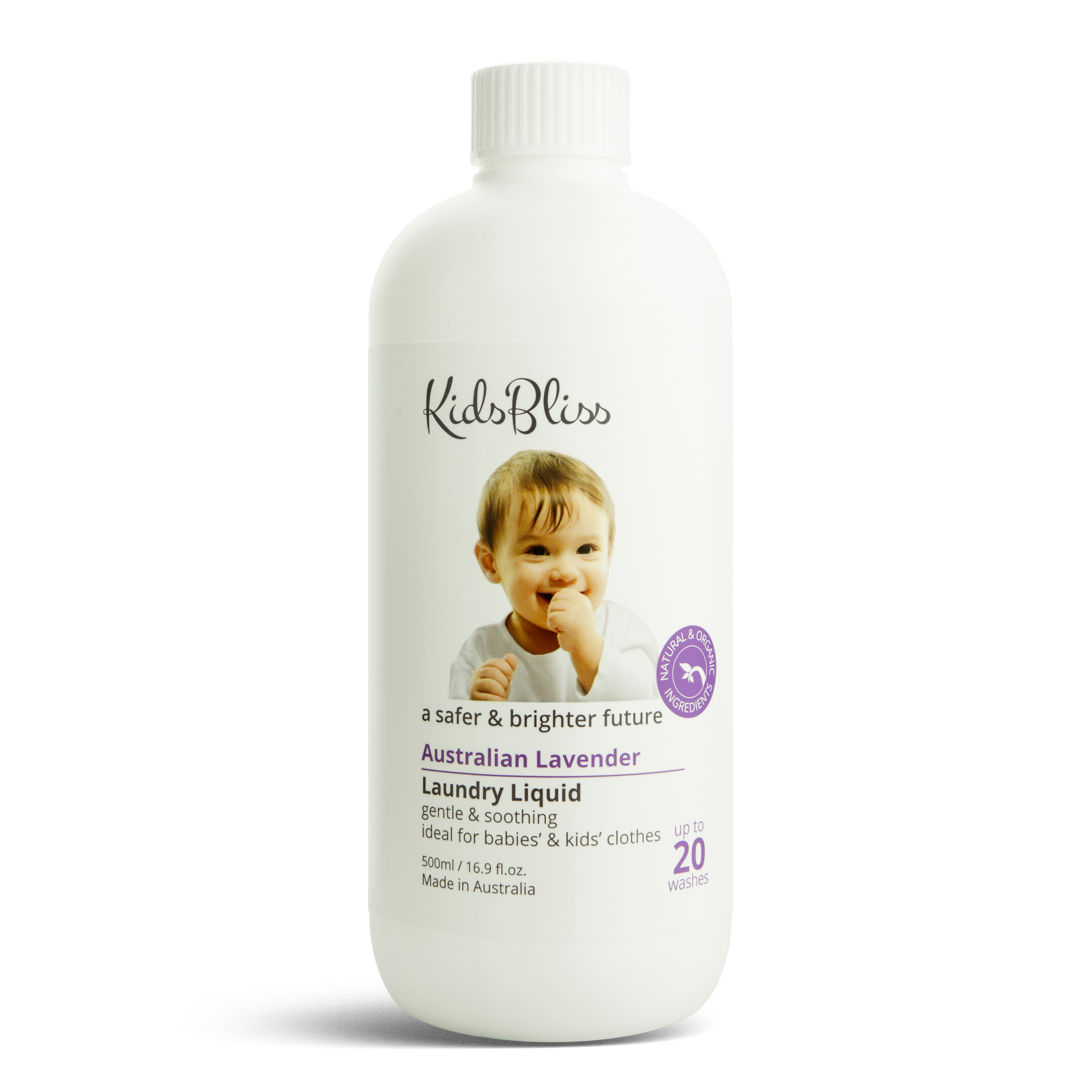 KidsBliss - Laundry Liquid - Australian Lavender - Baby Use -Australian Made - Chemical Free - 500ml - Pure Natural