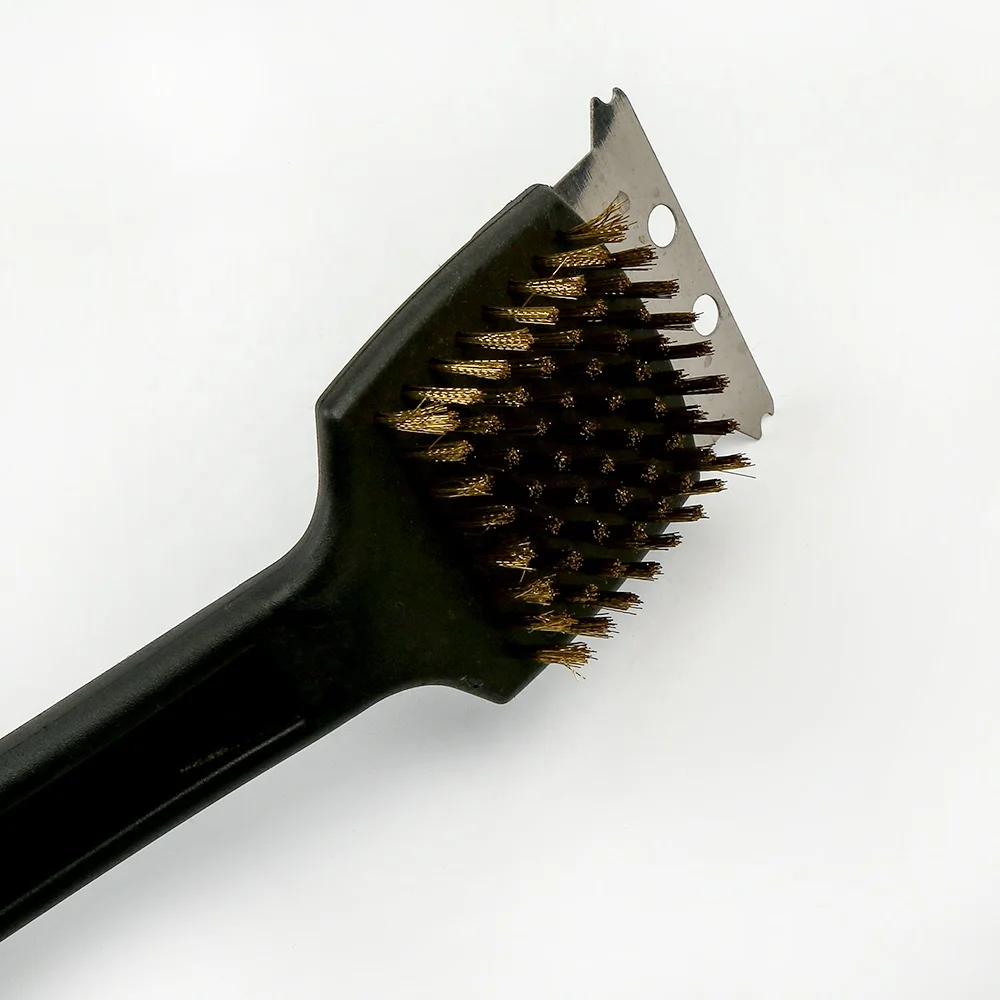 Brush and Scraper  Extended Large Soft Handle and Copper  Bristles  No Scratch Cleaning for Grill Bbq
