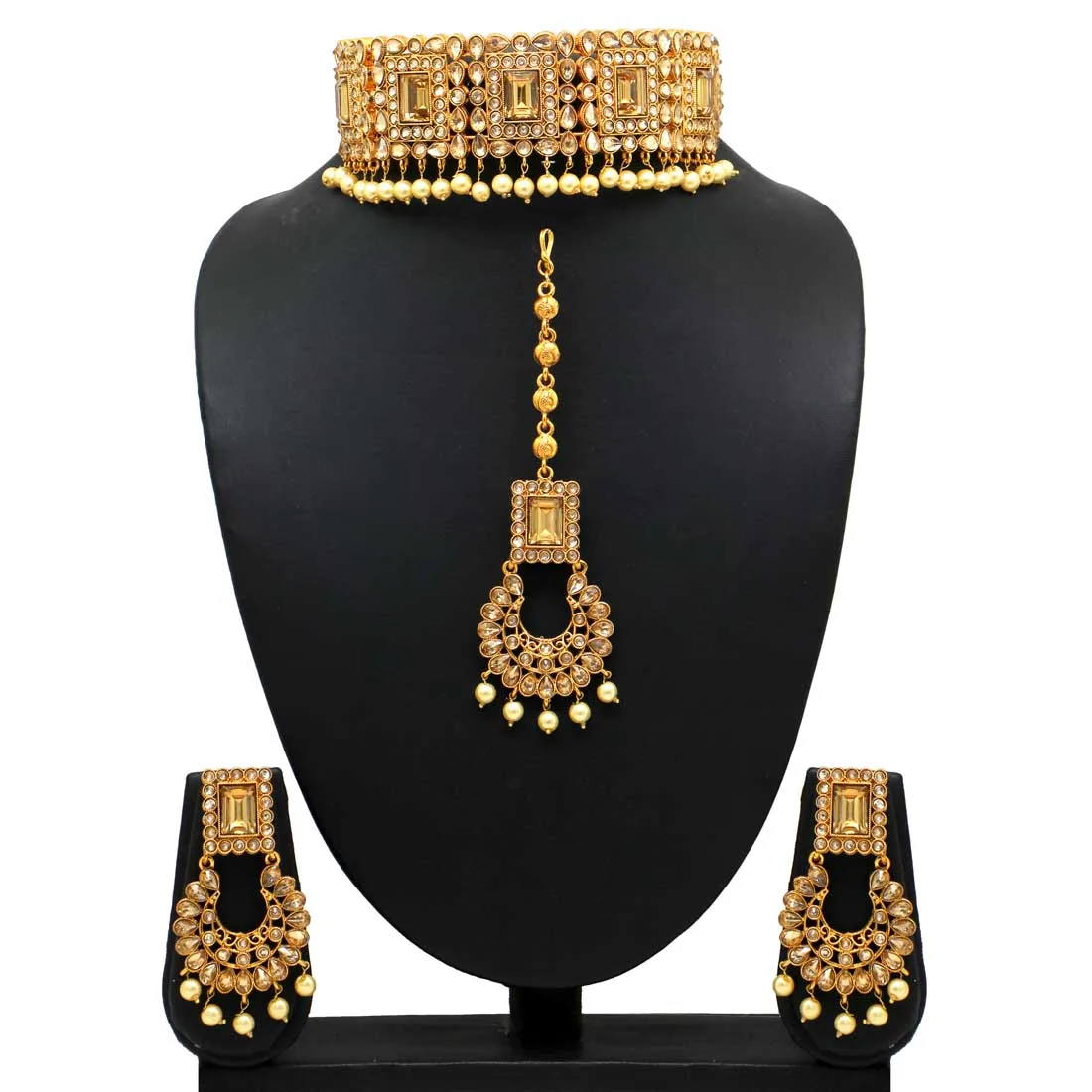 kundan polki pendant set