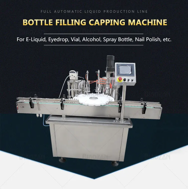 Alibaba Gold Supplier 20Ml Automatic E Liquid Bottle Tincture Filling Capping Machine