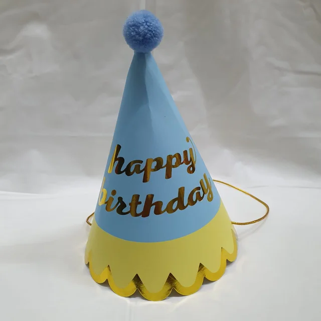 high-grade black gold sequin ball birthday hat for kids party