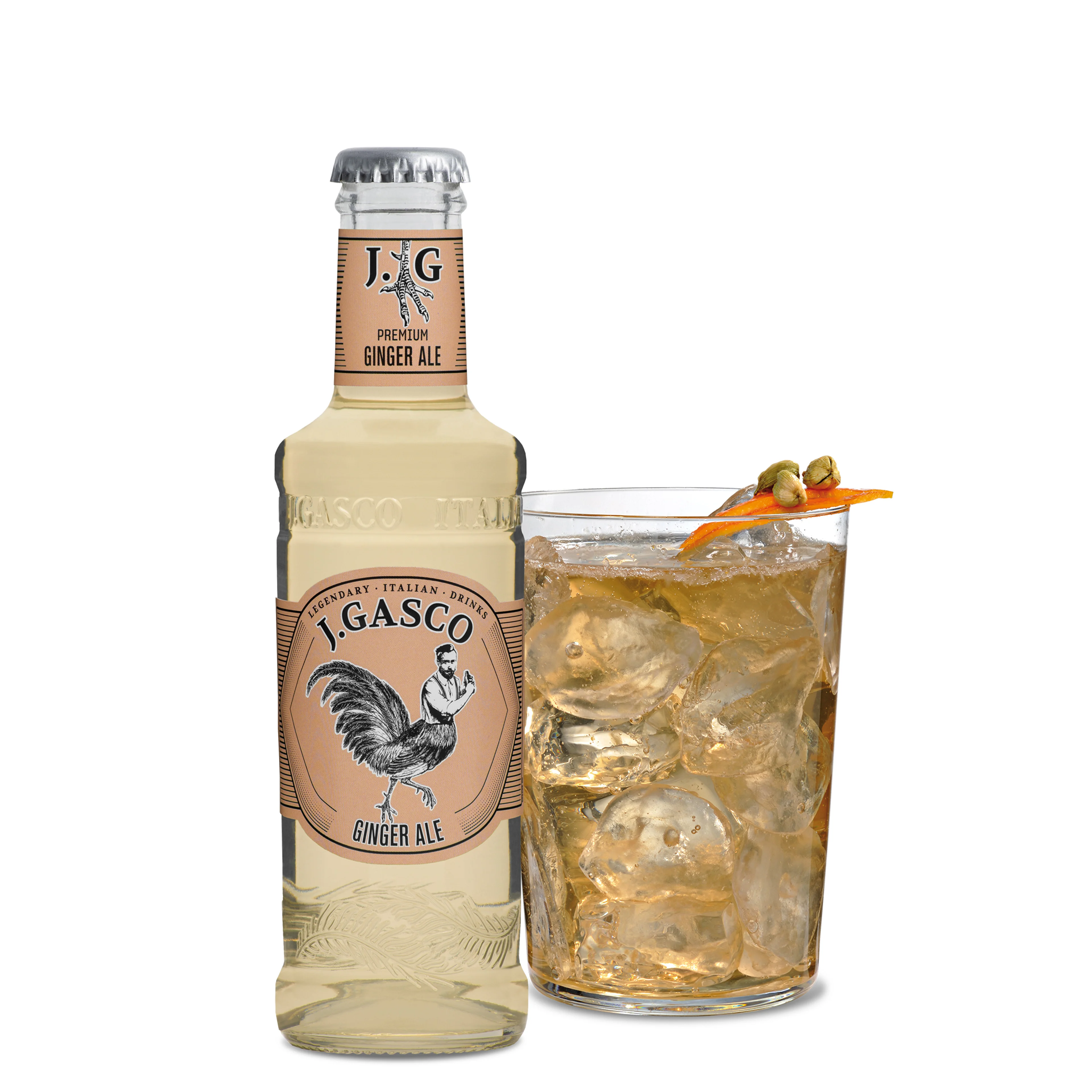 Высококачественный газированный напиток, сделанный в Италии, Ginger Ale J.Gasco 200 мл Для аперитива и ресторана