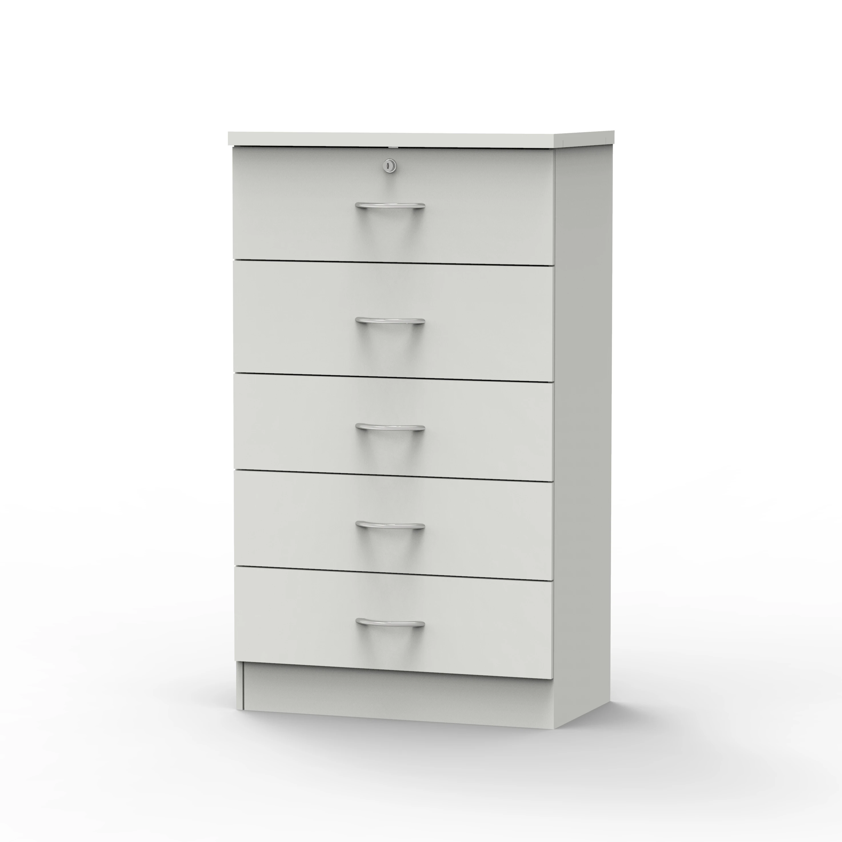 5-Drawer Chest of Drawers for Bedroom Living Room Kids Made in Malaysia Wood Top Cabinet With Lock 1437