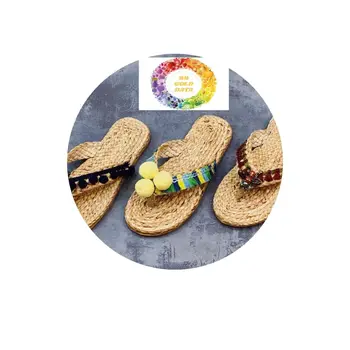 Handmade Seagrass Summer Slip on Wearing for women seagrass slipper sandals