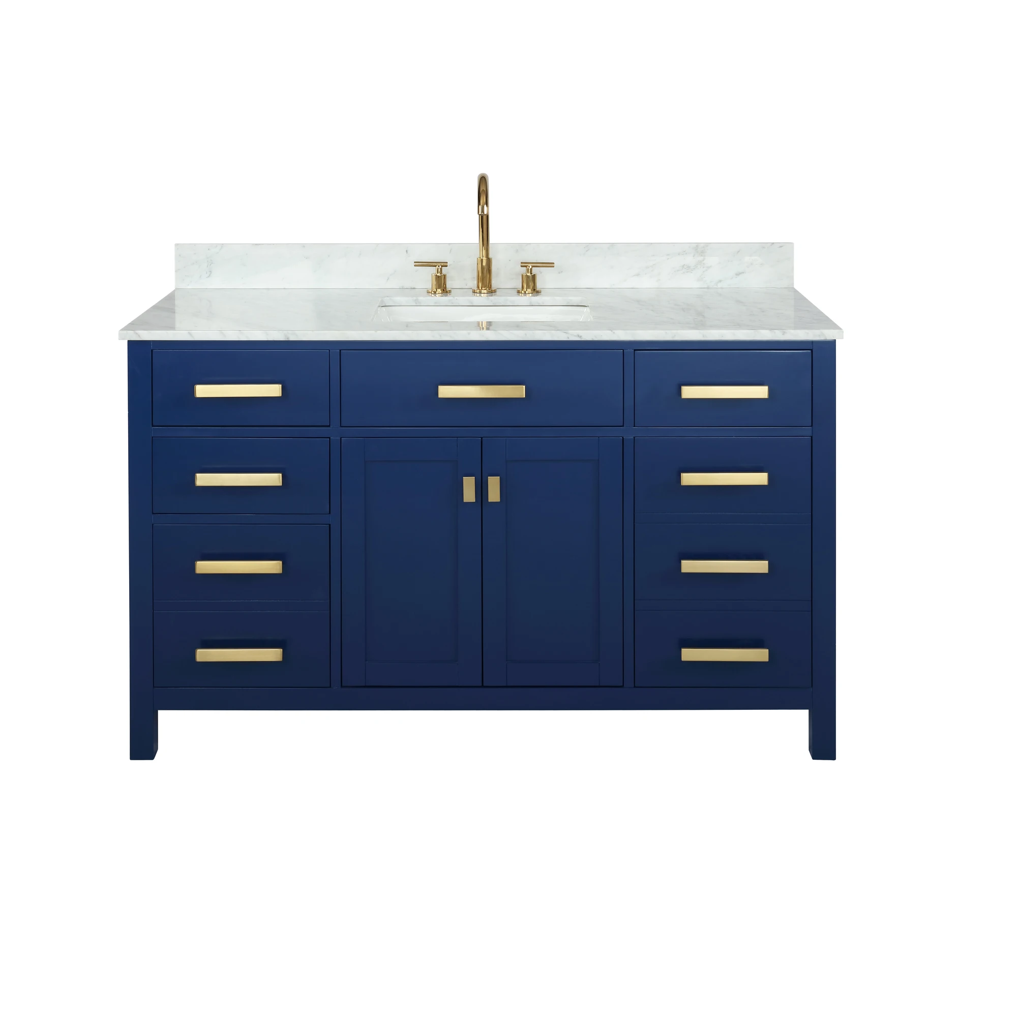 Design Element Valentino 54 Single Vanity In Blue Comes With Marble Countertop And Porcelain Sink Buy Bathroom Vanity