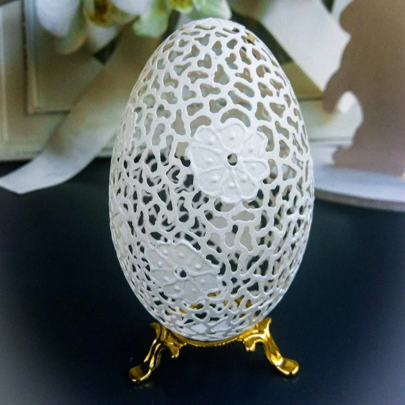 New Items Vietnam Manufacturer Carved Goose Eggshell Easter Unique ...