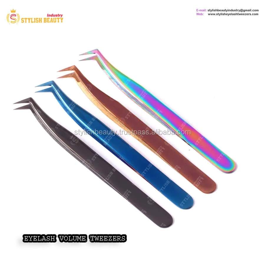 Bulk Private Label Japanese Stainless Steel Eyelash Extension Tweezers