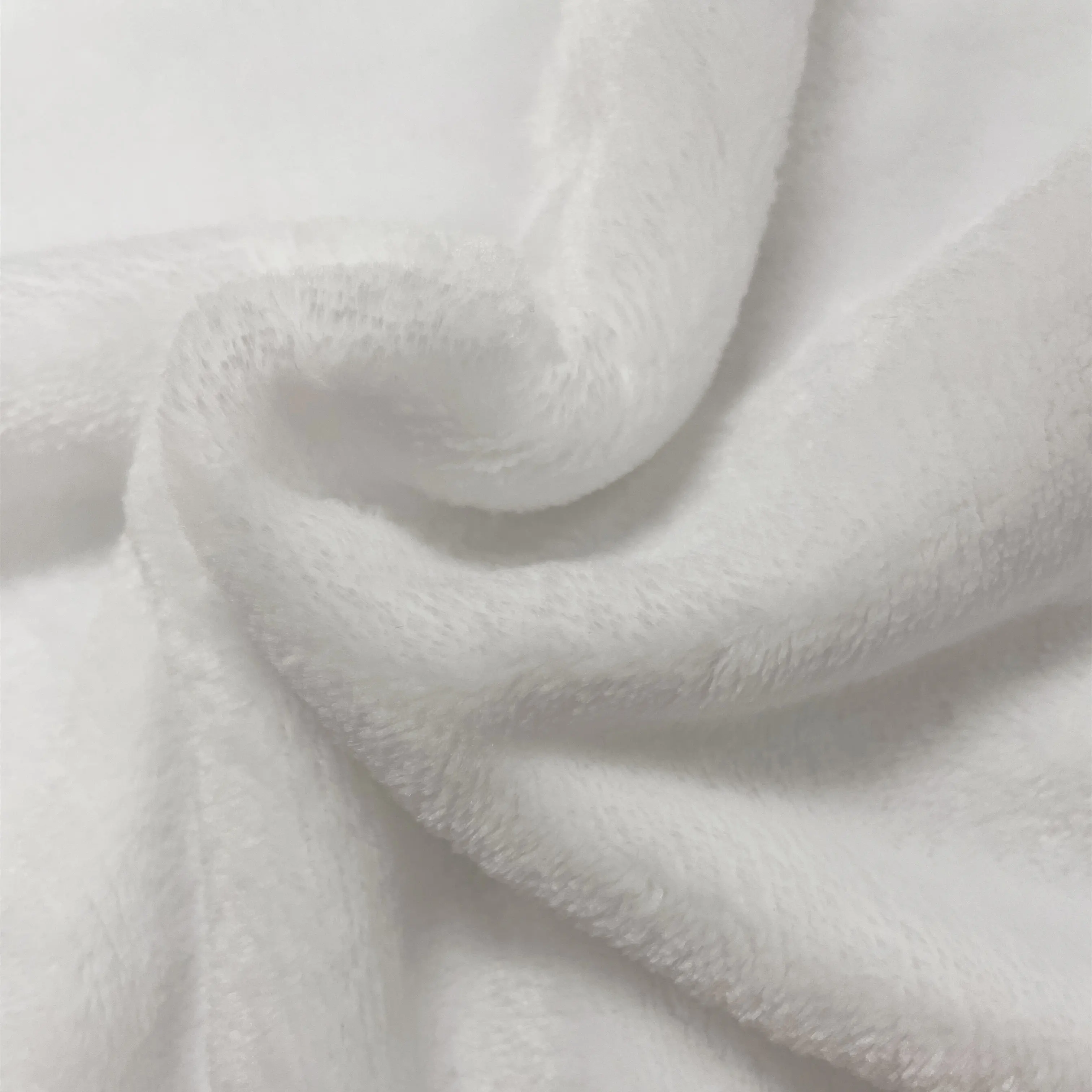 Factory Wholesale White Blank Polyester Flannel Fleece Fabric For