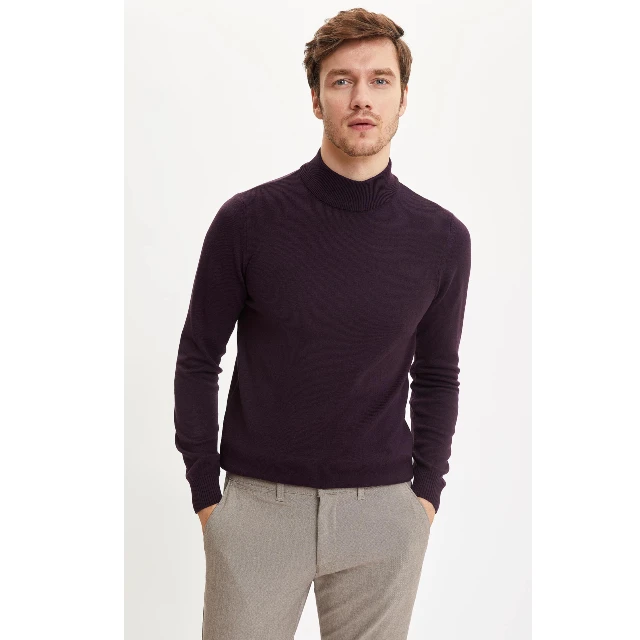 plum turtleneck