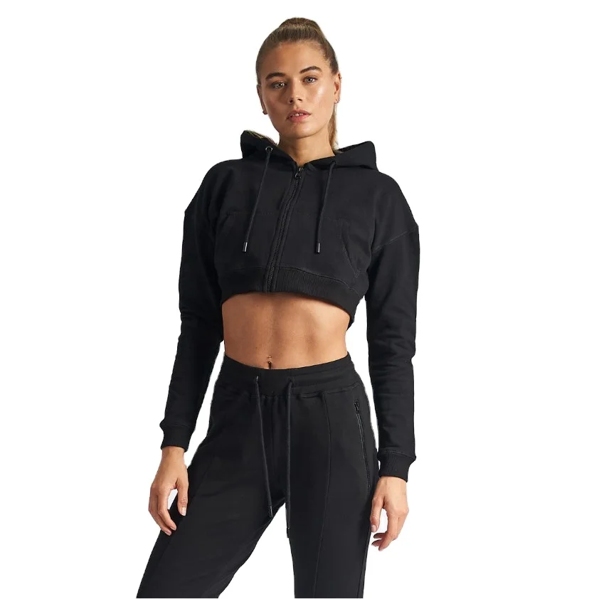 cropped workout sweater