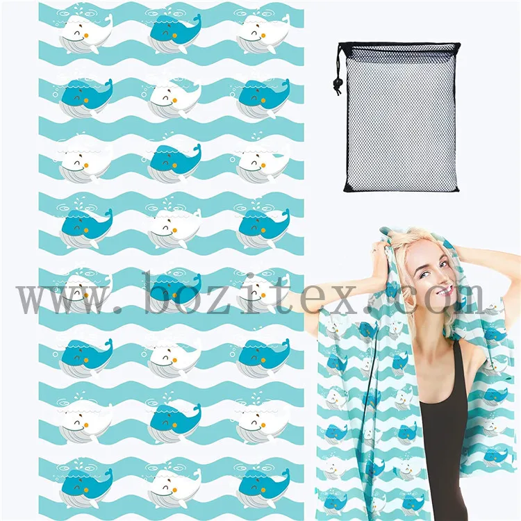 Hot sale Absorbent  Sand Free  printed  beach microfiber travel  towel  for camping  yoga