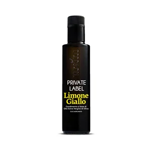Private Label OEM Italian Extra Virgin Olive Oil with Yellow Lemon 250 ml Bottle for Wholesalers