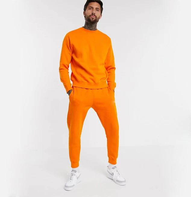 mens orange jogging suit