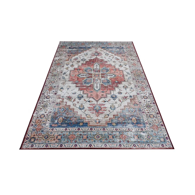 Custom Sizes Printed Machine Washable Persian Rug Rectangle Living Room Area Carpet Foldable Carpet Rug with Customized Service