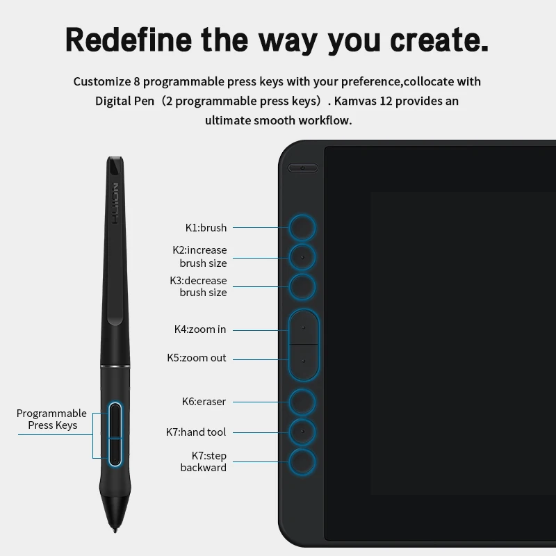 Huion Kamvas 12 - Portable Graphics Tablet with Screen