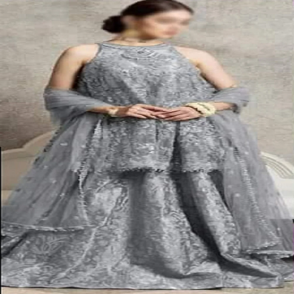 Latest Design Colorful Mehndi Pakistani Ladies Dress by AJM