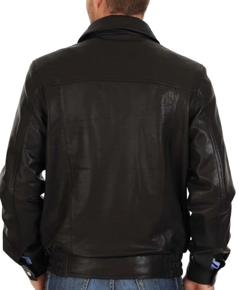 Mens Designer Black Leather Jacket Rider Lambskin Motorcycle Racing