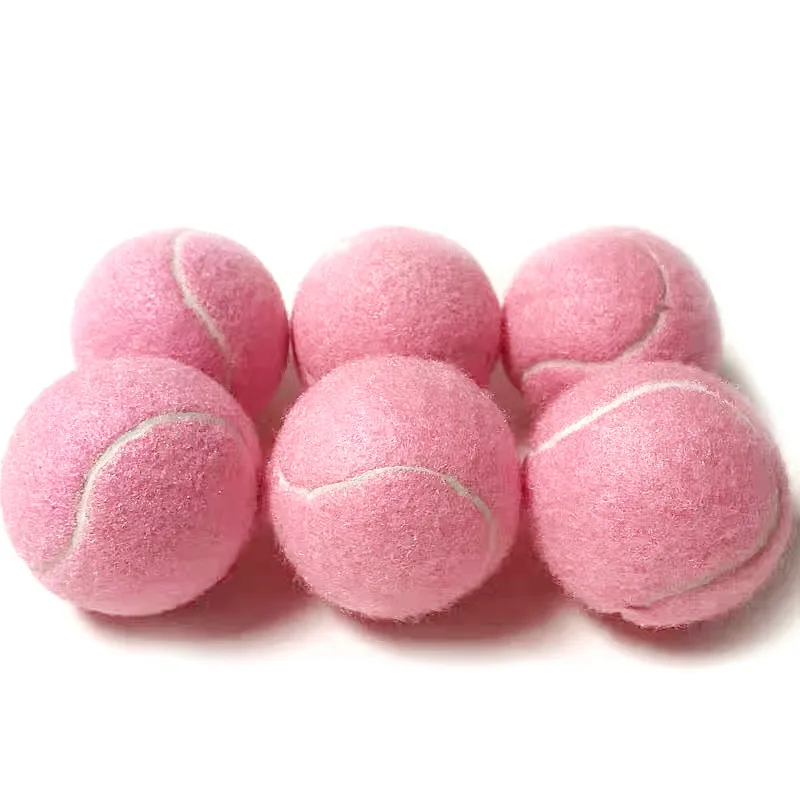 6件装粉色网球涤纶毛毡训练球女士初学者为学校俱乐部练习网球 - buy