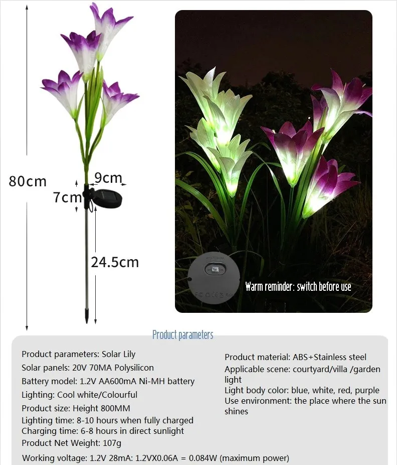 Dropshipping Solar Garden Flower Lights Outdoor Waterproof Artificial