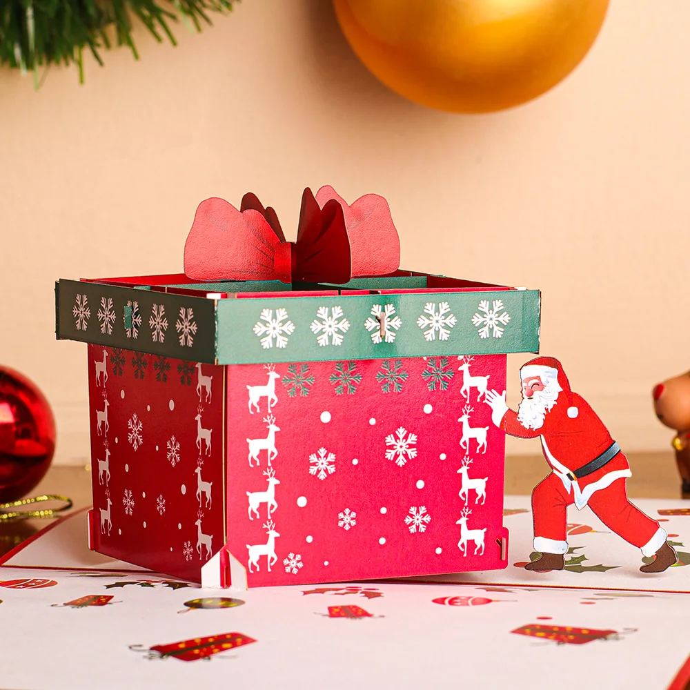 HANDMADE 3D POP UP CHRISTMAS GLOBE NEW YEAR FESTIVE SEASON CARD KIRIGAMI* 