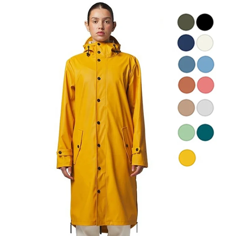 Women's Polyester Coated Pu Rain Jacket 