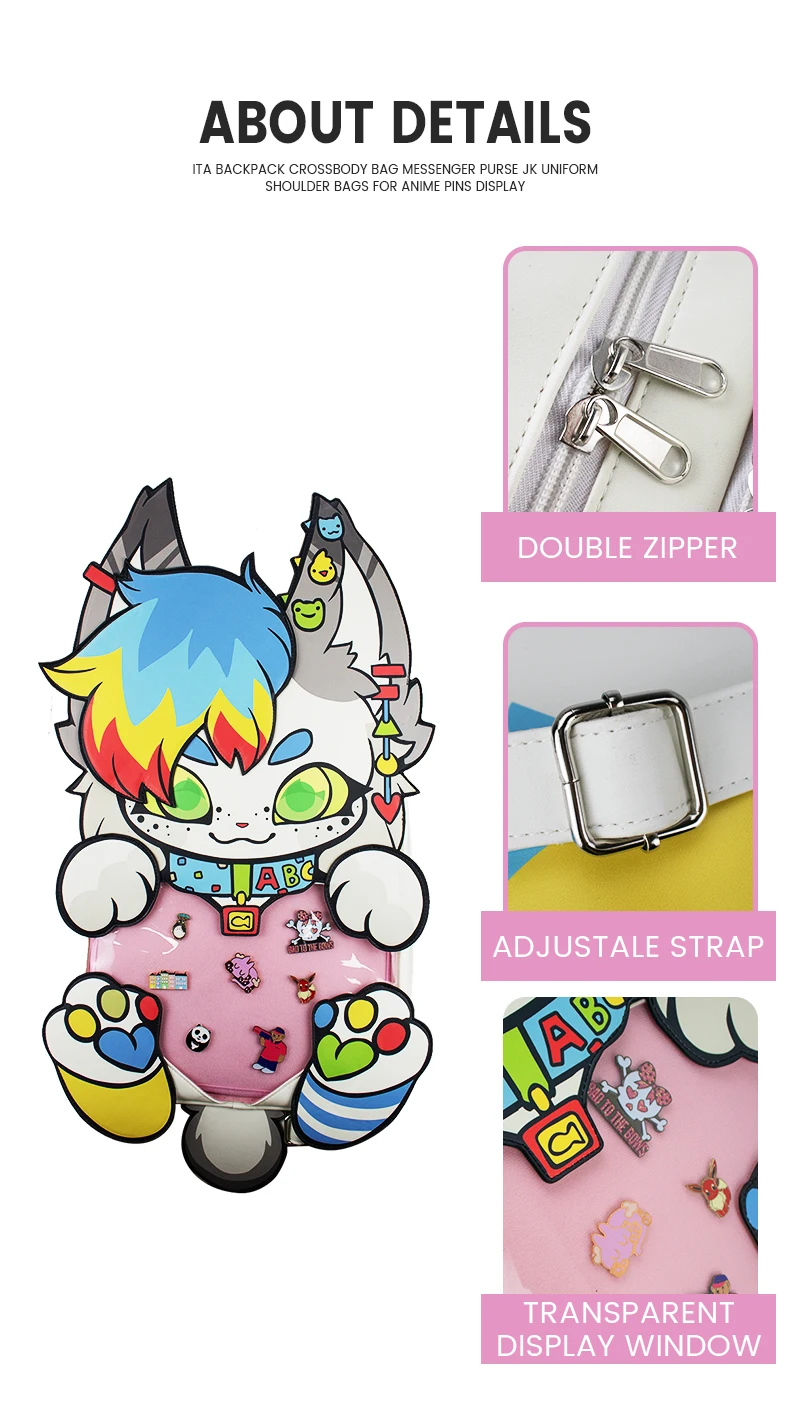 Sac à Dos à Fenêtre Transparente En Forme De Télévision Rétro - 'Ita Bag' Pour Collectionneuses De Badges Et Pins Anime