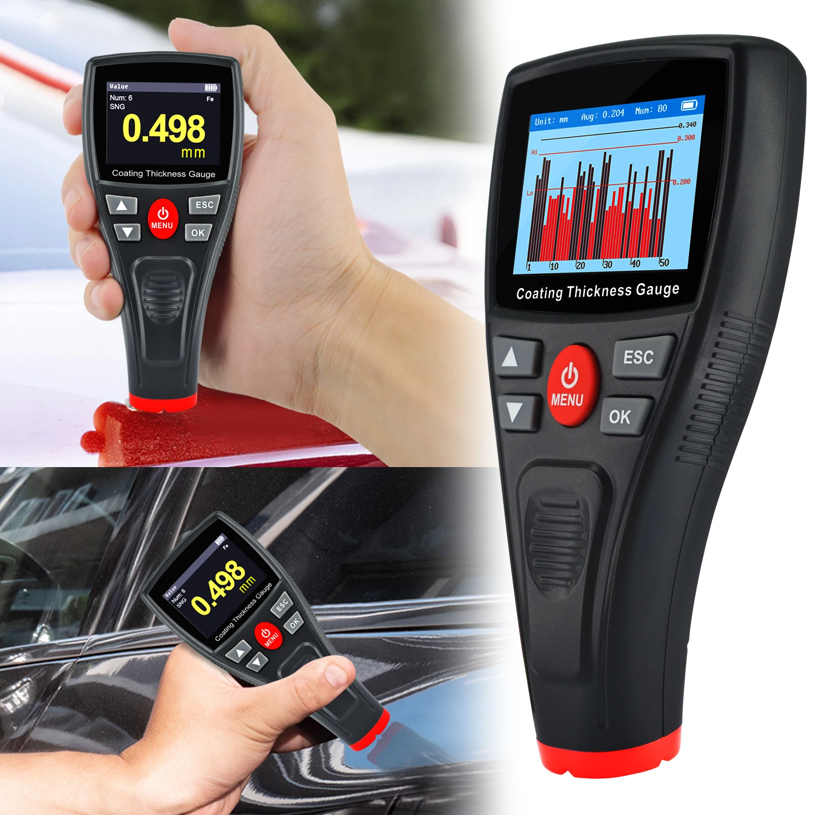 Misuratore Spessore Vernice Auto Digitale - Tester Portatile LCD Per Carrozzeria E Rivestimenti - Foto 4