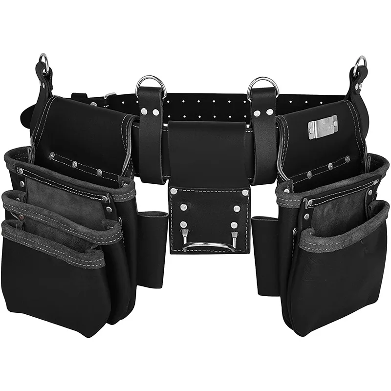 Heavy Duty Tool Kit Organizer High Grade Leather Carpenter Tool Belt 17
