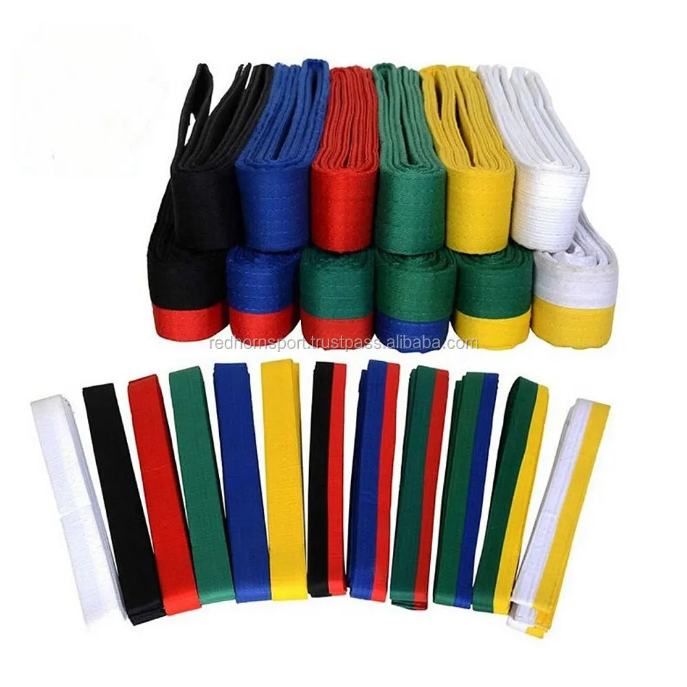 
 Дешевые ремни для тхэквондо, карате, джудо, боевых искусств, карате, цветной пояс из 100% хлопка  