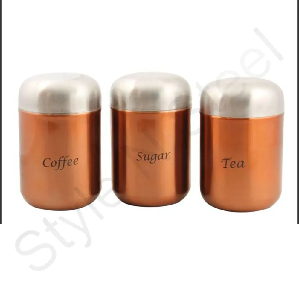 Canisters Storage Canister Set With Color Stainless Steel Tea Sugar