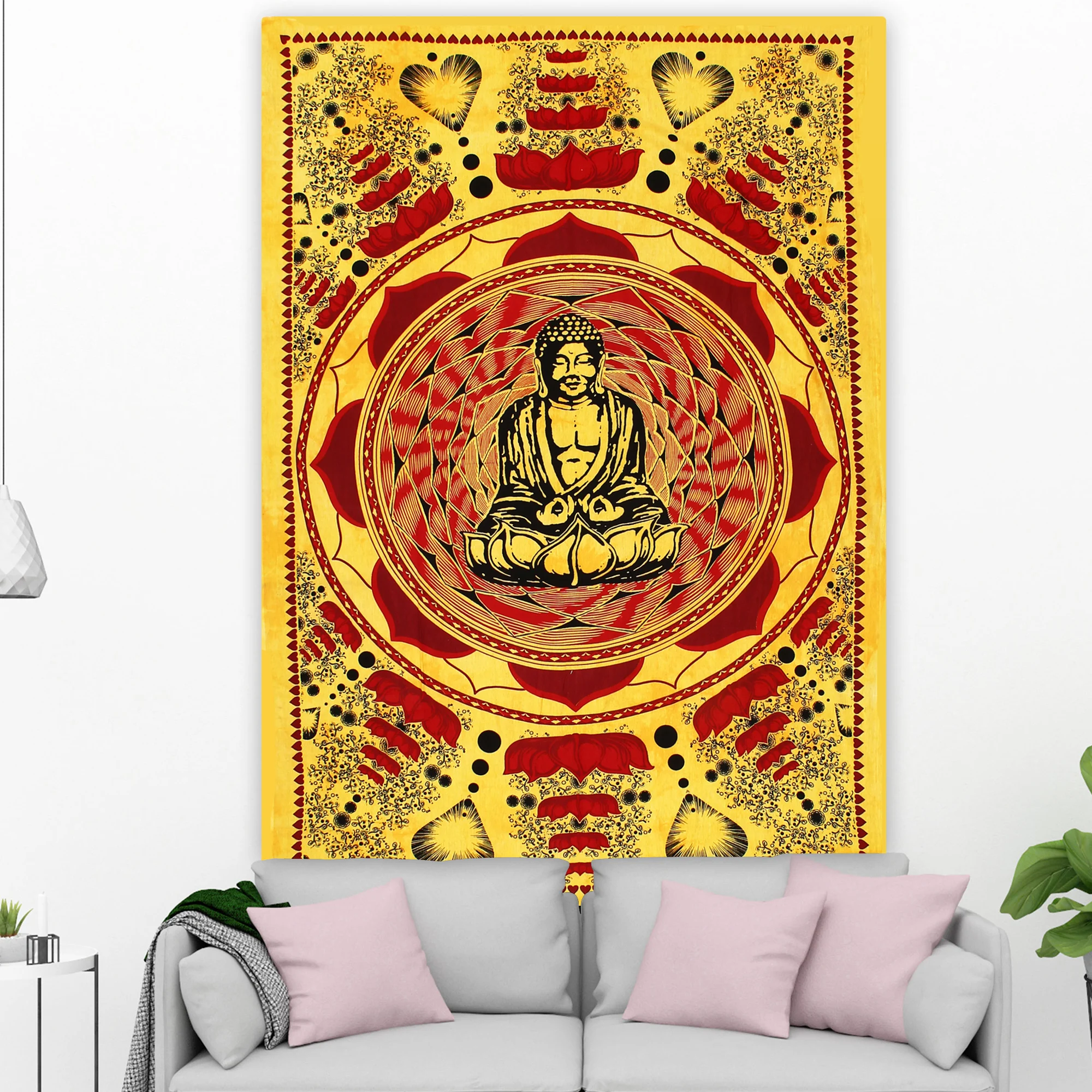 Twin Tapestry Wall Hanging Mandala Tapestries Indian Cotton Bedspread Wall Decor 