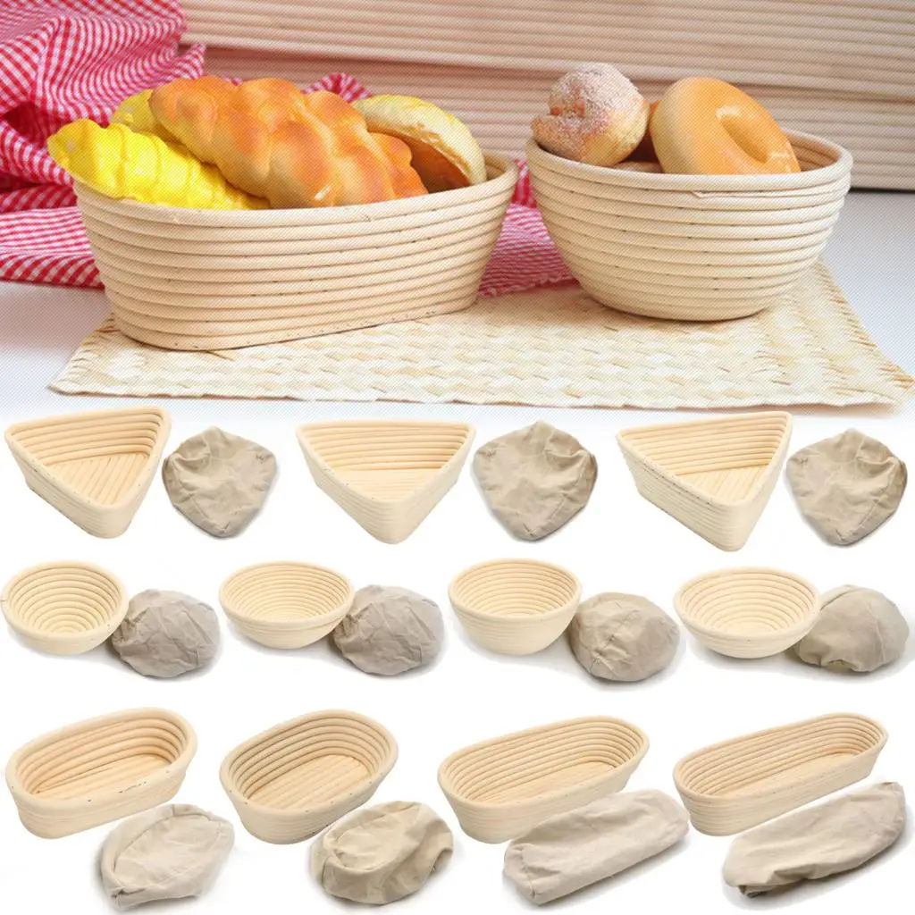 Natural Rattan Handmade Proofing Dough Baking Bowl Bread Fermentation
