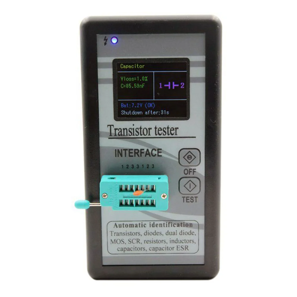 Тестер транзисторов Taidacent M328, измеритель емкости и индуктивности, с цветным экраном, цифровой