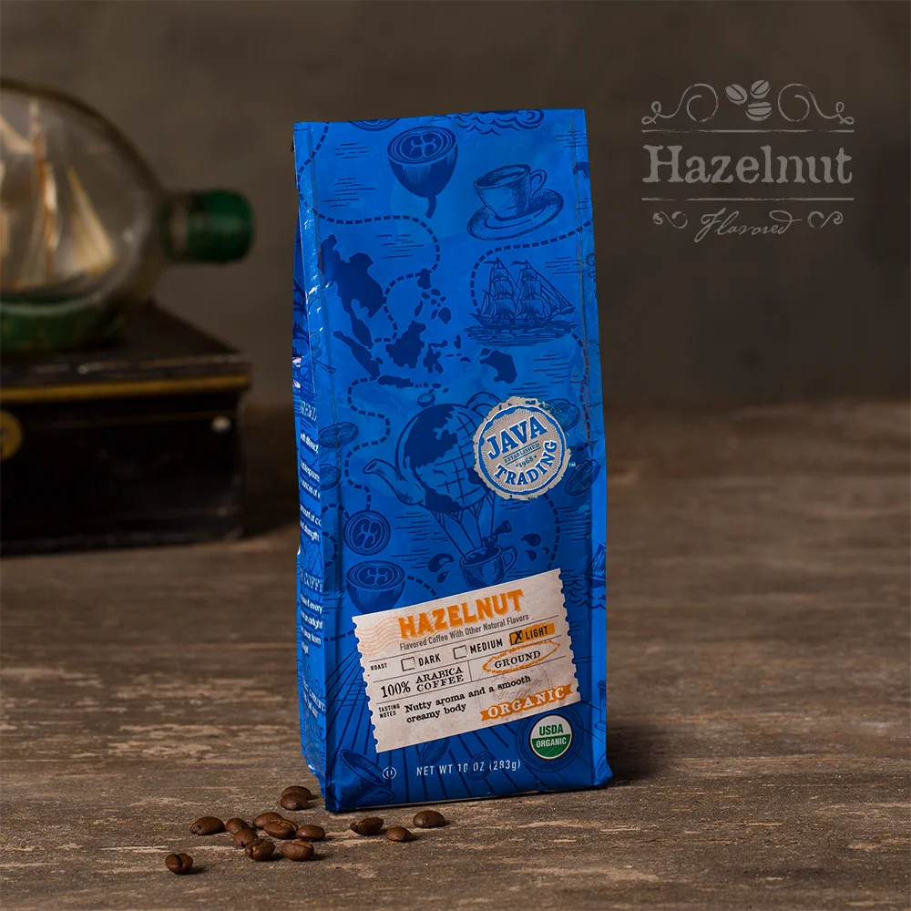 Excellent Smooth Creamy Body JTB Organic Hazelnut Roasted Coffee Nutty Aroma Ground Coffee